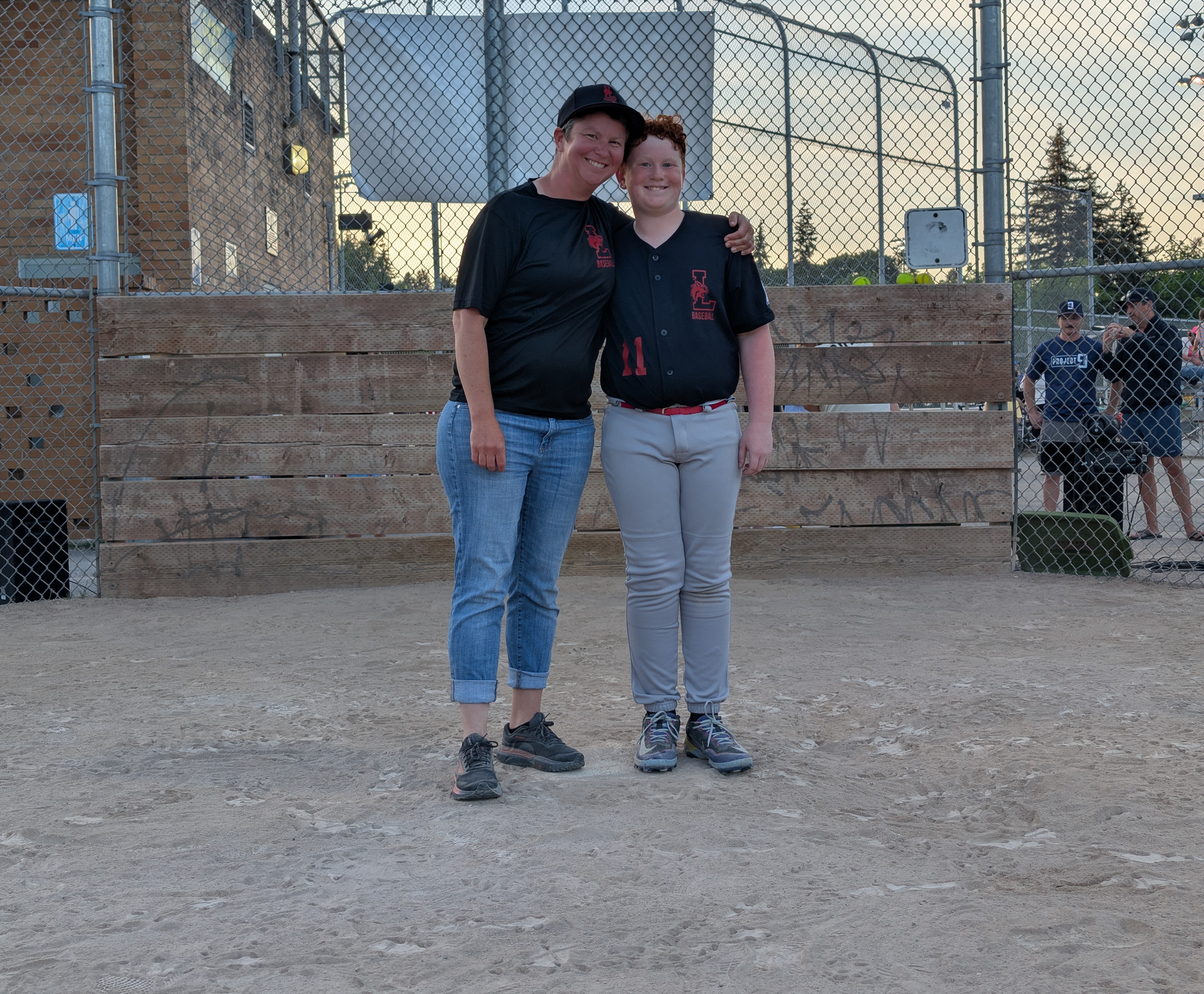 Coach Emma York-Jones and Elliot York-Jones at the 2026 NCLL Home Run Derby