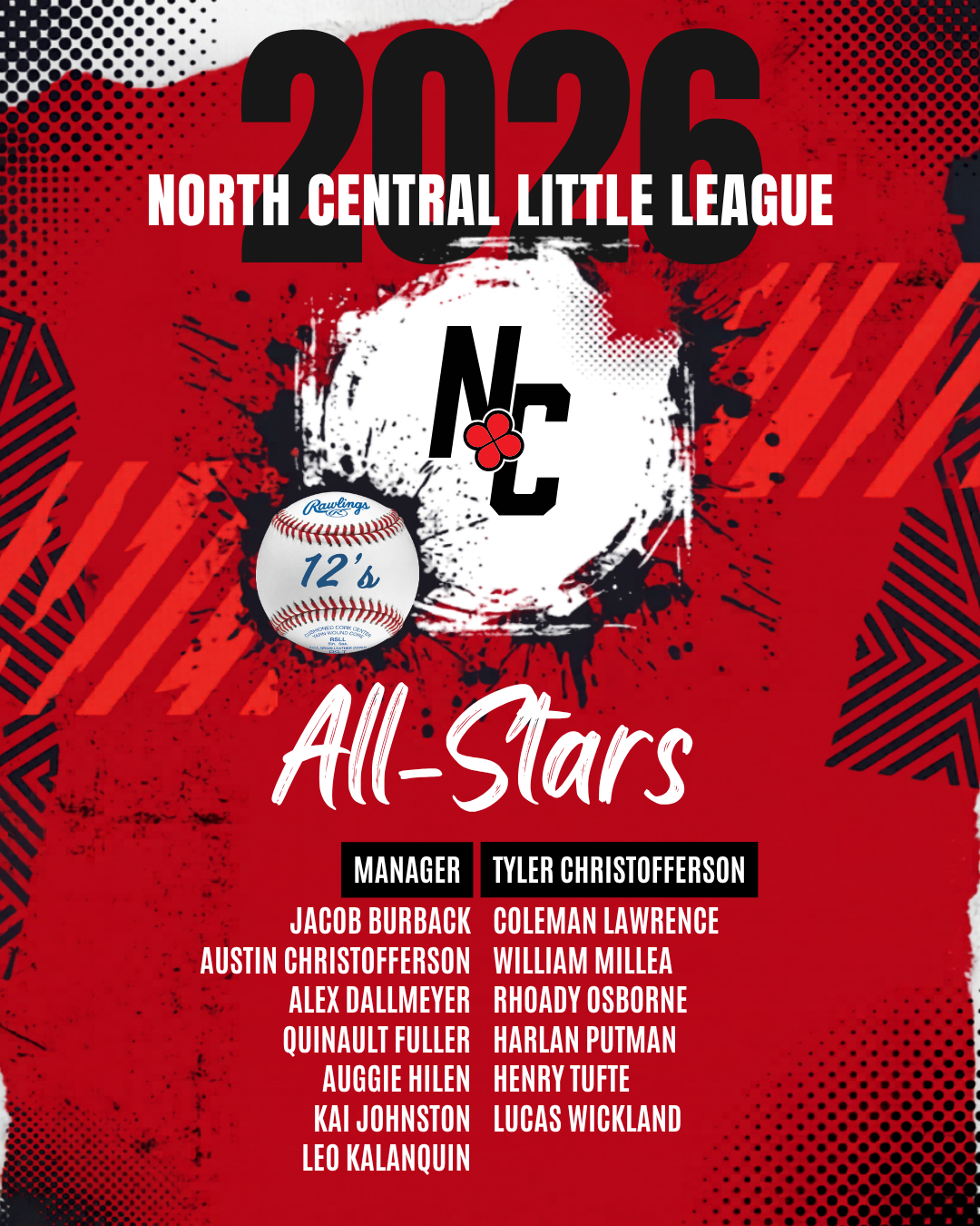 2026 12's Baseball All-Stars