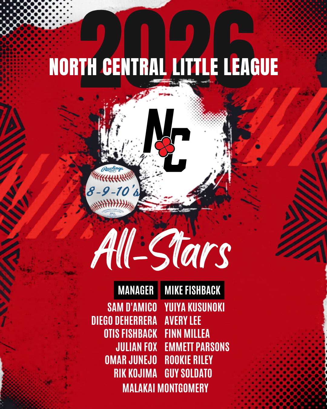 2026 8-9-10's Baseball All-Stars