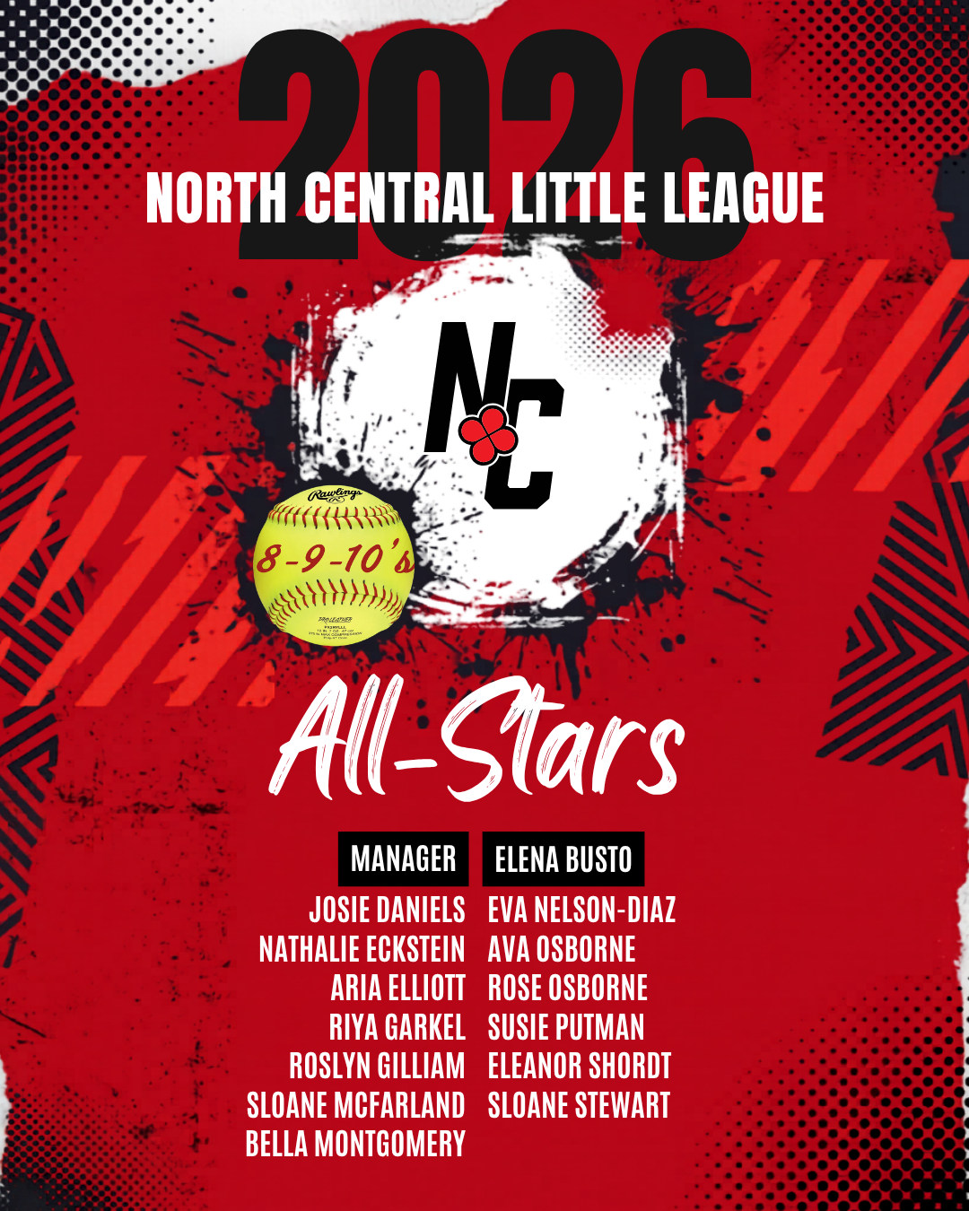 2026 8-9-10's Softball All-Stars