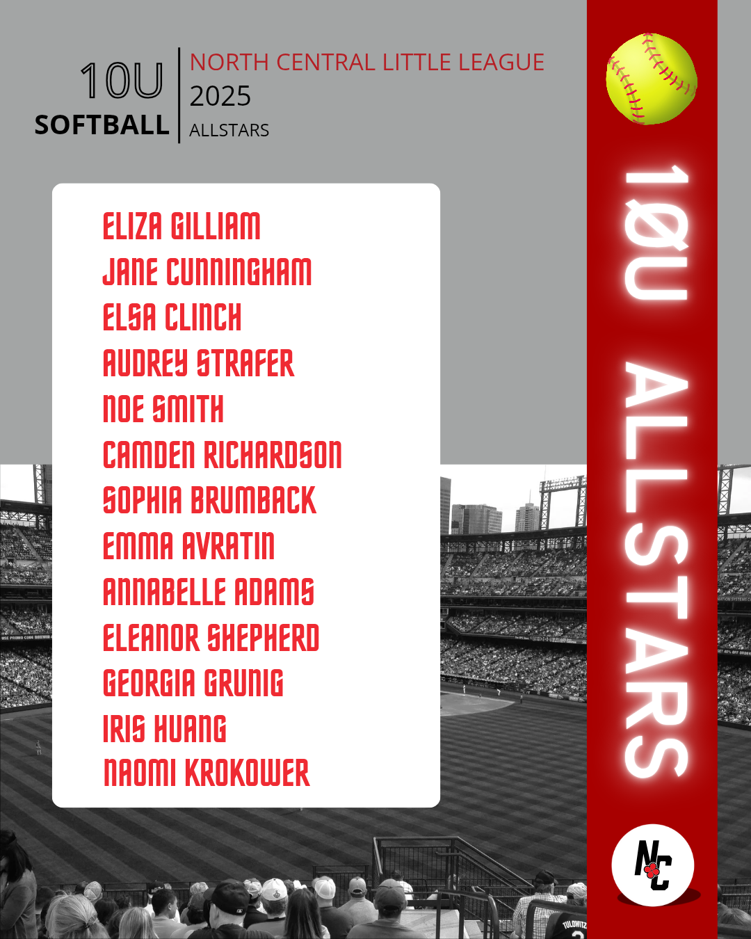 2025 10's Softball All-Stars