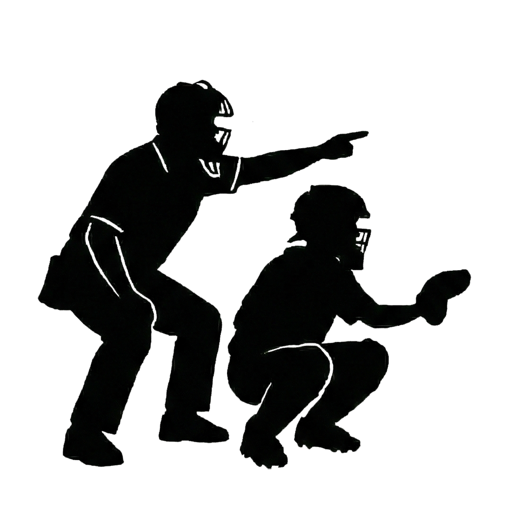 Umpires preparing the field