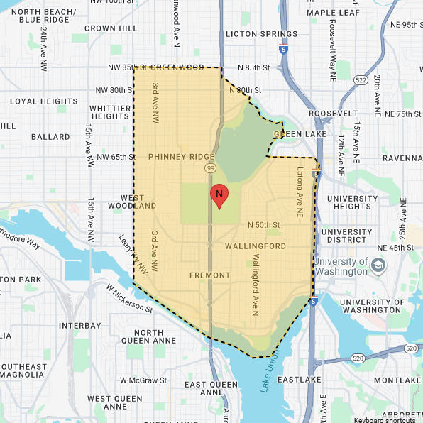 North Central Little League boundary map
